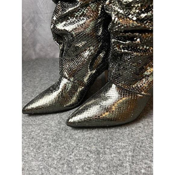 Marc Fisher LTD Women's Kailee Mid-Calf Pewter Silver Boot Size 7M - Picture 3 of 10